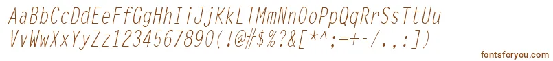 LettergothiccondItalic-fontti – ruskeat fontit valkoisella taustalla