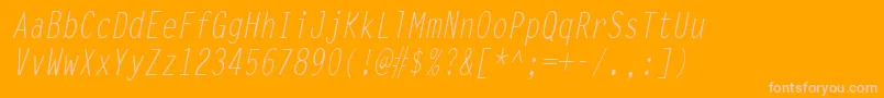 LettergothiccondItalic Font – Pink Fonts on Orange Background