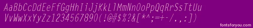 LettergothiccondItalic Font – Pink Fonts on Purple Background