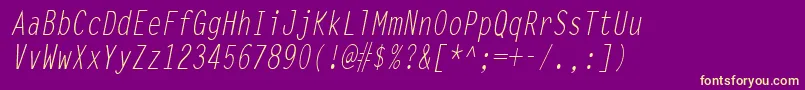 LettergothiccondItalic Font – Yellow Fonts on Purple Background