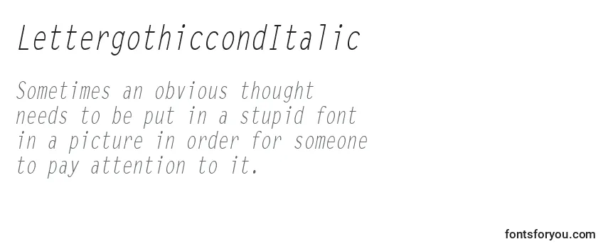 LettergothiccondItalic Font