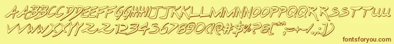 Hakturus3Dital Font – Brown Fonts on Yellow Background