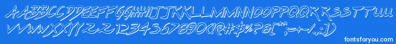 Hakturus3Dital Font – White Fonts on Blue Background