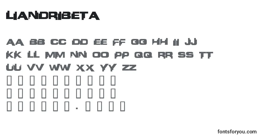 Czcionka LiandriBeta – alfabet, cyfry, specjalne znaki