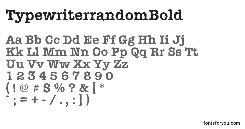 Schriftart TypewriterrandomBold – Alphabet, Zahlen, spezielle Symbole