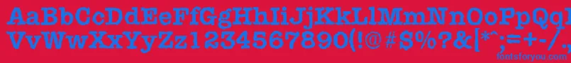 TypewriterrandomBold Font – Blue Fonts on Red Background