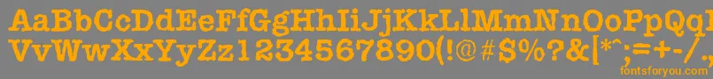TypewriterrandomBold-fontti – oranssit fontit harmaalla taustalla