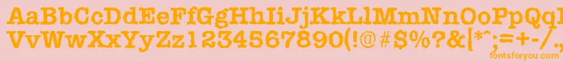 TypewriterrandomBold Font – Orange Fonts on Pink Background