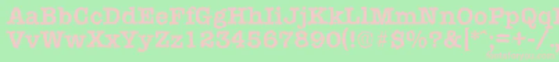 TypewriterrandomBold-fontti – vaaleanpunaiset fontit vihreällä taustalla