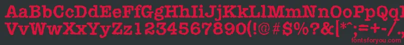 TypewriterrandomBold Font – Red Fonts on Black Background