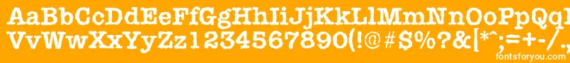 TypewriterrandomBold Font – White Fonts on Orange Background