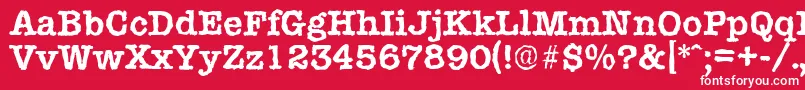 TypewriterrandomBold Font – White Fonts on Red Background