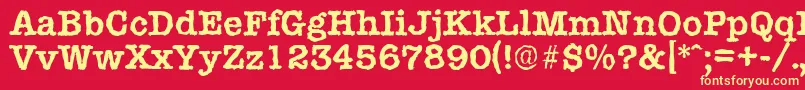 TypewriterrandomBold Font – Yellow Fonts on Red Background