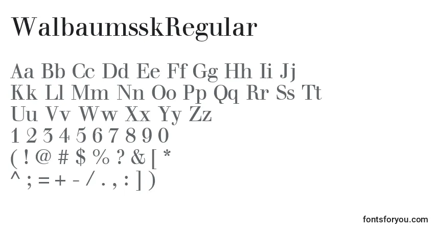 Czcionka WalbaumsskRegular – alfabet, cyfry, specjalne znaki