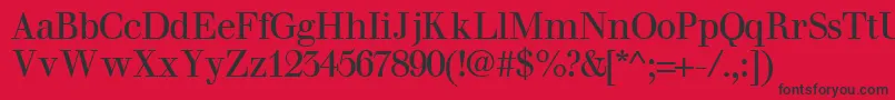 フォントWalbaumsskRegular – 赤い背景に黒い文字
