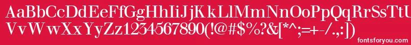 フォントWalbaumsskRegular – 赤い背景に白い文字