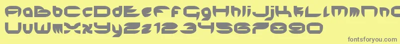 HardEdge-fontti – harmaat kirjasimet keltaisella taustalla