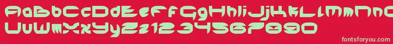 HardEdge Font – Green Fonts on Red Background