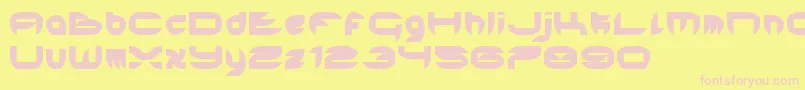 HardEdge-fontti – vaaleanpunaiset fontit keltaisella taustalla