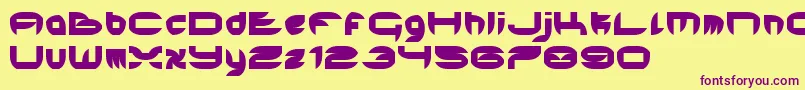 HardEdge-fontti – violetit fontit keltaisella taustalla