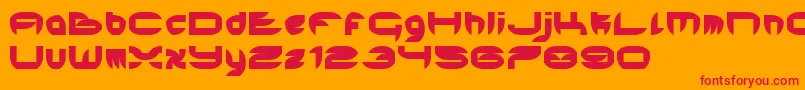 HardEdge Font – Red Fonts on Orange Background