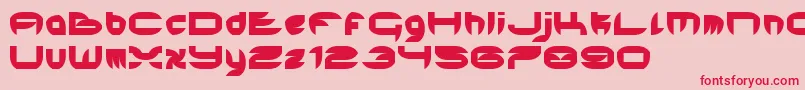 フォントHardEdge – ピンクの背景に赤い文字
