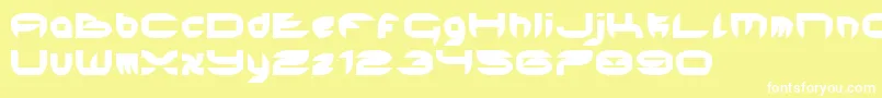 フォントHardEdge – 黄色い背景に白い文字