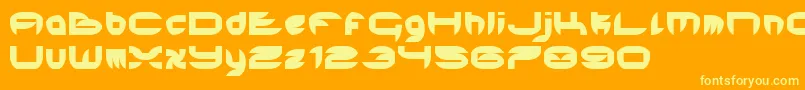 フォントHardEdge – オレンジの背景に黄色の文字