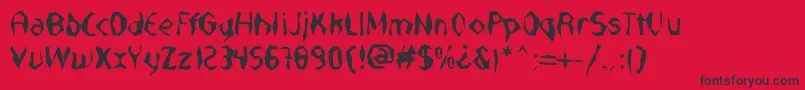 NabateaDefharo Font – Black Fonts on Red Background