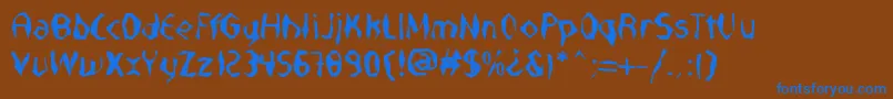 NabateaDefharo-fontti – siniset fontit ruskealla taustalla