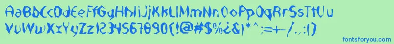 Шрифт NabateaDefharo – синие шрифты на зелёном фоне