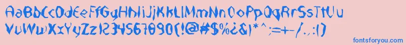 NabateaDefharo-fontti – siniset fontit vaaleanpunaisella taustalla