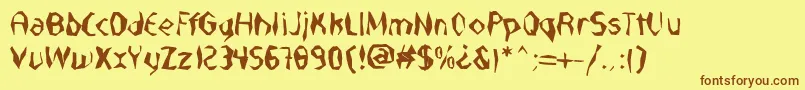 NabateaDefharo-Schriftart – Braune Schriften auf gelbem Hintergrund