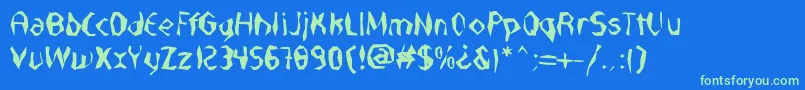 Шрифт NabateaDefharo – зелёные шрифты на синем фоне
