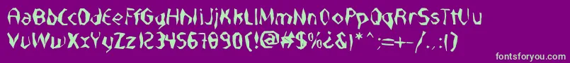 NabateaDefharo-fontti – vihreät fontit violetilla taustalla