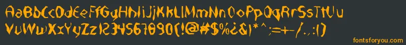 フォントNabateaDefharo – 黒い背景にオレンジの文字