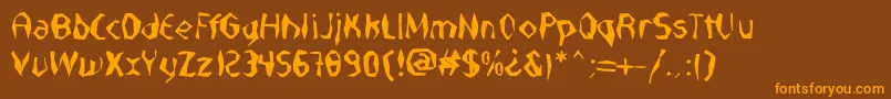 NabateaDefharo Font – Orange Fonts on Brown Background