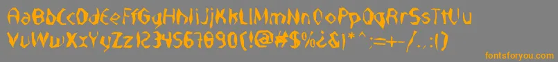 フォントNabateaDefharo – オレンジの文字は灰色の背景にあります。