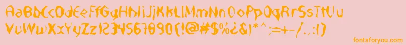 フォントNabateaDefharo – オレンジの文字がピンクの背景にあります。
