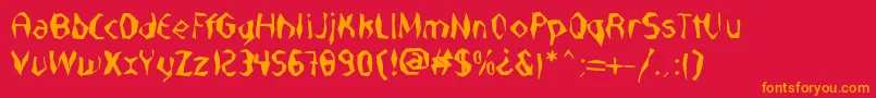 Шрифт NabateaDefharo – оранжевые шрифты на красном фоне