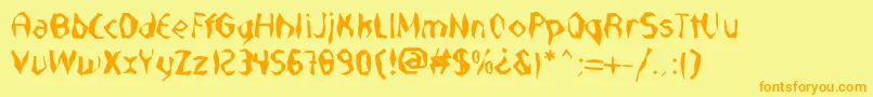 NabateaDefharo Font – Orange Fonts on Yellow Background