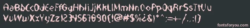 NabateaDefharo-fontti – vaaleanpunaiset fontit mustalla taustalla