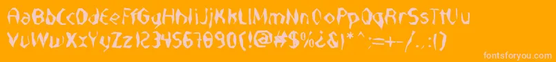 NabateaDefharo-fontti – vaaleanpunaiset fontit oranssilla taustalla