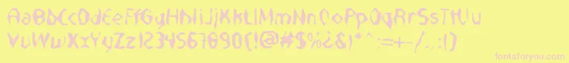 NabateaDefharo-fontti – vaaleanpunaiset fontit keltaisella taustalla
