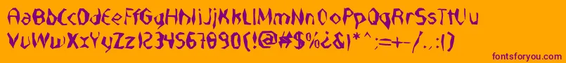 NabateaDefharo-fontti – violetit fontit oranssilla taustalla