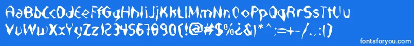 NabateaDefharo-Schriftart – Weiße Schriften auf blauem Hintergrund