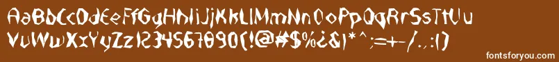 NabateaDefharo-fontti – valkoiset fontit ruskealla taustalla