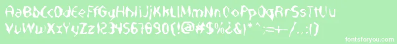 NabateaDefharo-fontti – valkoiset fontit vihreällä taustalla