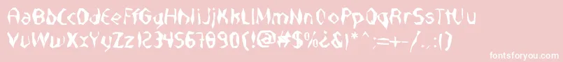 NabateaDefharo-fontti – valkoiset fontit vaaleanpunaisella taustalla