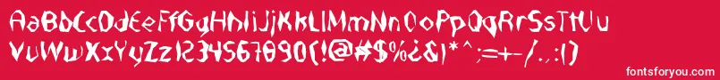 NabateaDefharo-fontti – valkoiset fontit punaisella taustalla